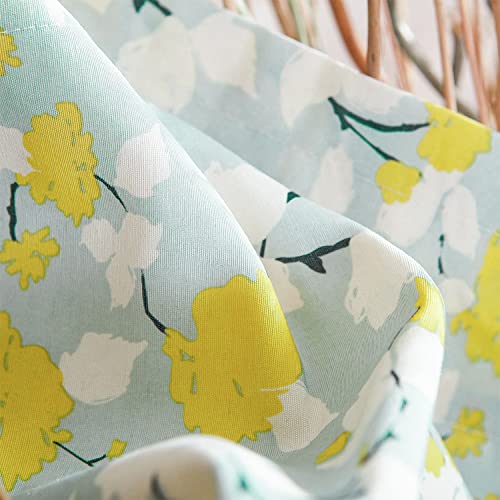 Vogol Flower Pattern Front Door Curtains, 1 Panel Light Filtering Privacy French Door Curtain, Rustic Style Rod Pocket Drapes For Patio Door, 25 X 40 Inches #TOP4