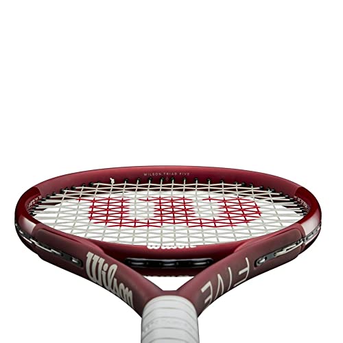 Wilson Triad Five Tennis Racquet (4 1/2" Grip) Strung With Black Synthetic Gut Racket String - 16X20 String Pattern #TOP2