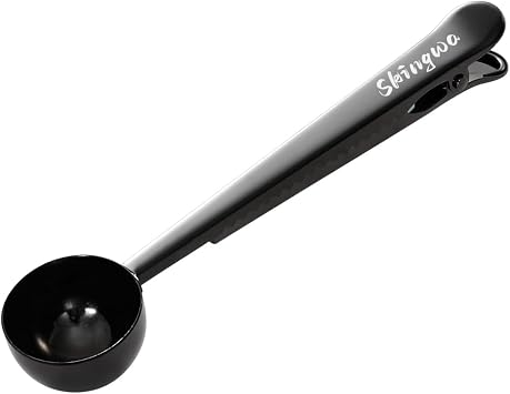 Coffee Scoop with Bag Clip, Multi-Function Milk Powder Measuring Spoon, 20ml Black