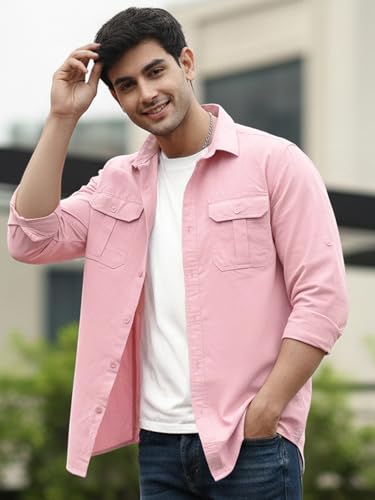 Image of Urbano Fashion Men's Cotton Full Sleeve Regular Fit Casual Solid Shirt