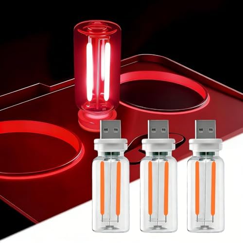 3 Pcs USB Night Light Bulb, Touch Interior Car Lights