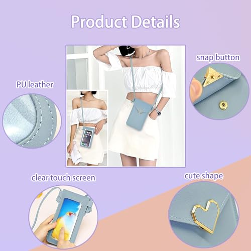 BenePoint Crossbody Bags for Women, Leather Phone Purses Crossbody Purse Cell Phone Purse with Clear Touch Screen Window3