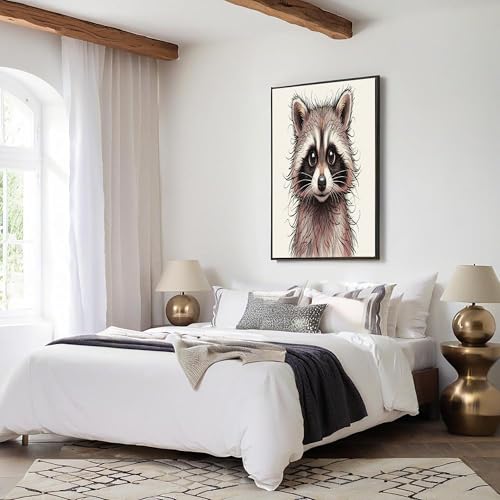 Tableau intissé raton laveur 80x120 cm impression grand format