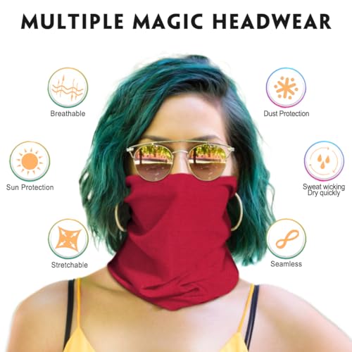 Image of Venswell Neck Gaiter Face Mask Men Women,Seamless Bandana Rave Face Cover Scarf Mask,Balaclava,Headband, Head Wrap,Headwear