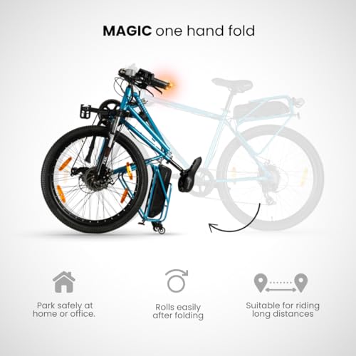 Image of HORNBACK X1Pro V2 Electric Cycle 27.5 Inch | 75 km Pedal Assist | 13Ah Removable Battery | Shimano Gears | Front Lockout Suspension | LCD Display | Delivered 98% Assembled | Men & Women | Ocean Blue