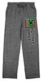Minecraft Creeper Hostile Mob Men's Graphite Heather Sleep Pants-3XL