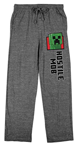 Minecraft Creeper Hostile Mob Men's Graphite Heather Sleep Pants
