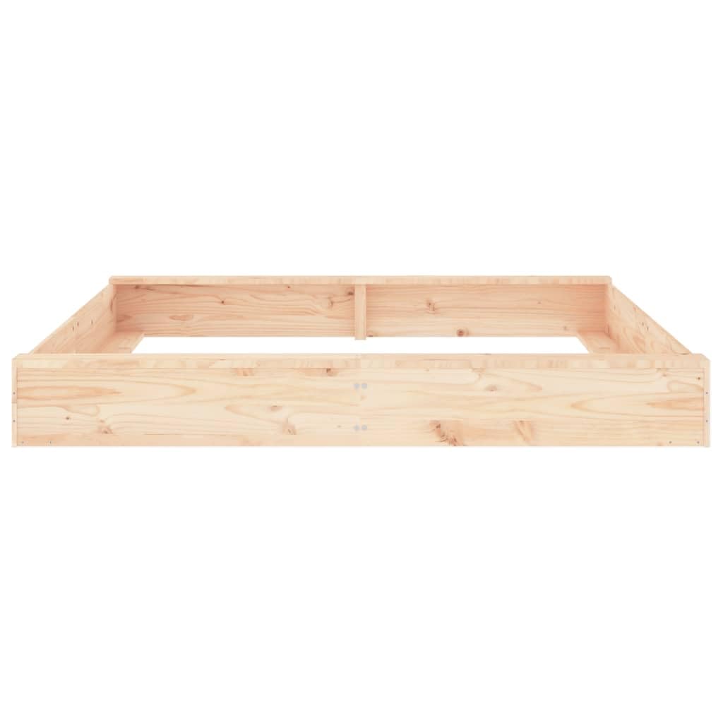 Bac à sable carré en pin massif avec 2 bancs, 160 x 160 cm, pour enfants de 2 à 8 ans, extérieur, jardin, terrasse, aire de jeux pour bouer, construire et bouer