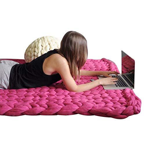 Ruankenshop Plaid Manta Pelo Colcha Rosa Palo Cama 90 Fulares para Sofa Manta Sofa Color Mostaza Camas para NiñOs 100X150,Rose Red