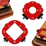 ATSGLZN 2 Stück Frässchablone Oberfräse,Frässchablonen für Oberfräse R10, R15, R20, R25, R30, R35, R40, R50 für Holzbearbeitungs-DIY-Projekte