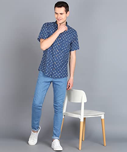 Image of BLOCKS OF INDIA Cotton Hand Block Print Half Sleeves Summer Shirt for Men