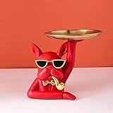 2.Bulldog-Statue-Maßnahmen: 23.5x17.3x16cm,Perfekt für ordentlich vermittlung ihre desktop schmuck, parfüm flaschen, haar pinsel, kosmetik, schlüssel, handys, uhr, münzen und so auf.