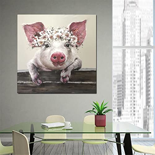 Liijpgg Pigs With Flower Crowns Poster Decorative Painting Canvas Wall Art Living Room Posters Bedroom Painting 12X12Inch thumb #5