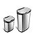 NINESTARS CB-DZT-50-13/12-13 Automatic Touchless Infrared Motion Sensor Trash Can Combo Set, 13 Gal 50L & 3 Gal 12L, Stainless Steel Base (Oval, Silver/Black Lid)