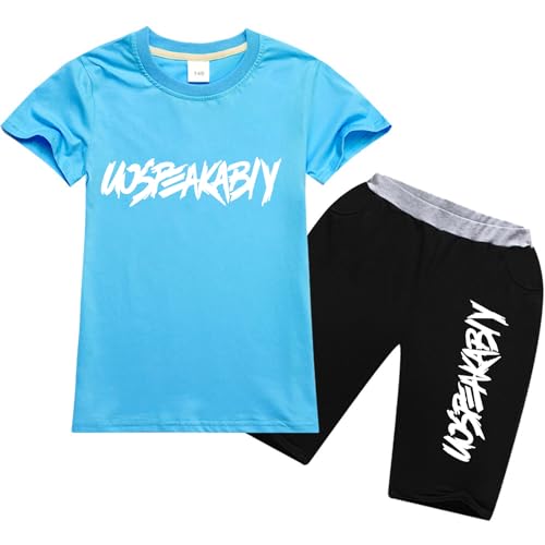 Image of amropi Boys Shorts Set Cotton T-Shirt and Short Pants 2 Pieces Summer Tracksuit for Age 2-12 Years