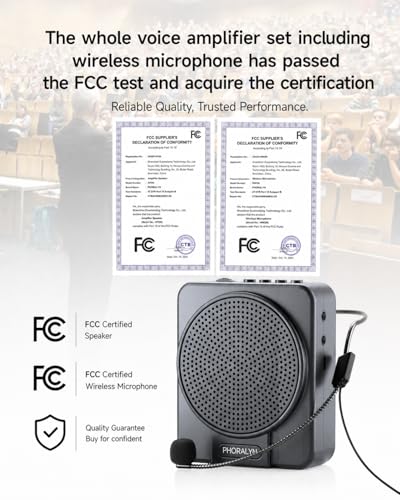 Image of Wireless Voice Amplifier for Teachers, Original Voice Speaker with Wire and Wireless Microphones, Portable Speaker Megaphone for Classroom, Training, Meeting, Instructors, Coaches, Games