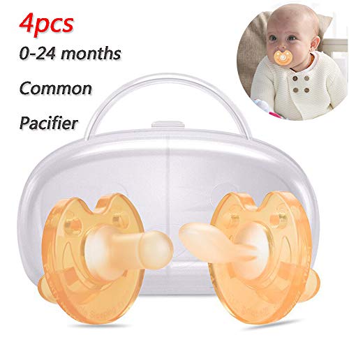 PYXZQW Baby Schnuller, Nacht Pacifiers Tag Pacifier 0-24 Monate Schnuller für gestillte Babys (4 Satz 2 Pacifier Fall)