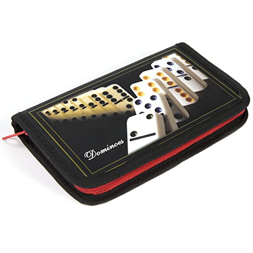 Meiocion Dominoes Set- 28 Piece Double 6 Ivory Domino Tiles Set, Classic Family Game With Cloth Storage Case #TOP2
