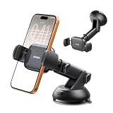 UGREEN Car Phone Holder Windscreen Mount Dashboard Phone Automobile Cradles Superior Suction Cup 360°Adjustable Long Arm Compatible with iPhone 16 Pro Max 15 14 13 12 11 SE, Galaxy S24 S23(Black)
