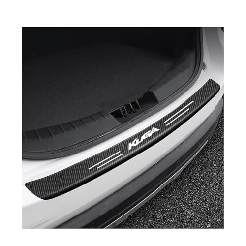 Car Carbon Fiber Rear Bumper Protector Strip for Ford Kuga，Auto Rear Trunk Door Sill Guard Sticker Plate Accessories