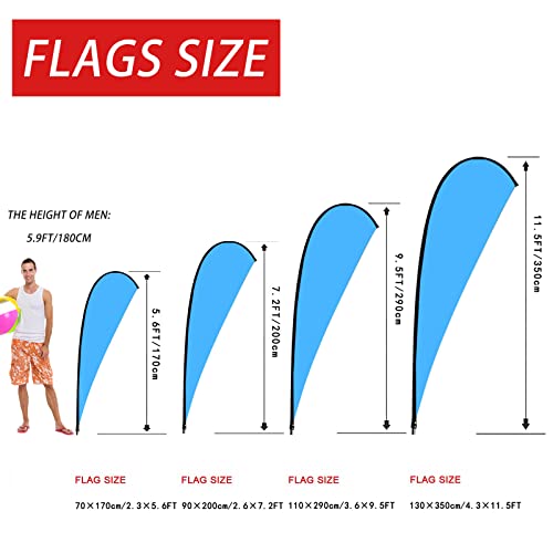 Custom Feather Flags for Business Outside Advertising Personalized Swooper Flag Banner (Only Flag) Customized Logo Text Design Double Sided Store Sign Open