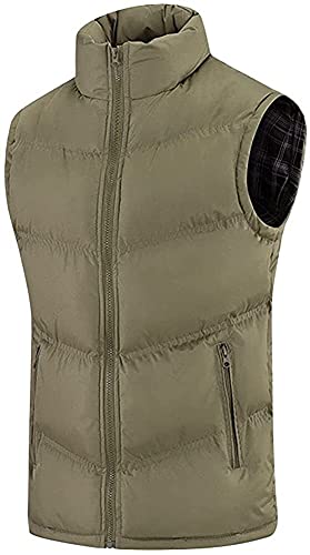 Doudoune sans Manche Veste de Gilet Down Hommes Lightweight West Gilet Gilet Gilet de Gilet adapté à l'hiver Manteaux sans Manche (Color : Khaki, Taille : Small) Cover