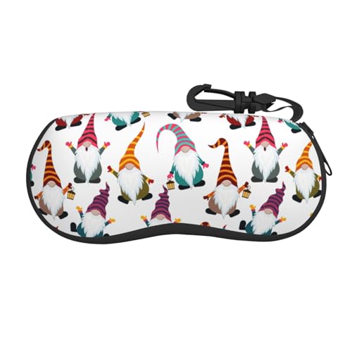 LimPac Xmas Funny Gnomes Stylish Glasses Case,Sunglasses Case - Oversized, Zipper Closure, Trendy Print Design