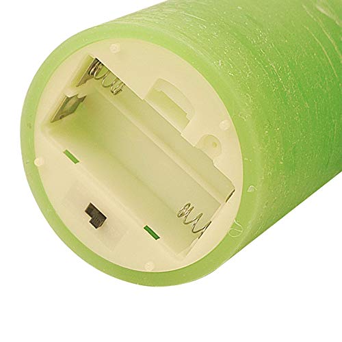 Image of iZAN 3 Pack Real Wax Flameless Candles Battery Operated LED Pillar Flickering Realistic Electric Candle Gift Sets with Remote Control and Cycling 24 Hours Timer 3 inchD X 4 inch 5 inch 6 inch H (Apple Green)