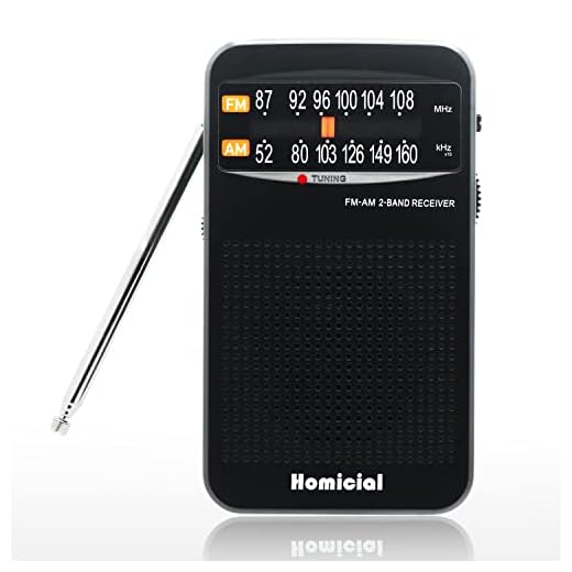 Battery Operated Transistor Radio, AM/FM Pocket Radio with Loud Speaker, Earphone Jack, Best Reception Long Antenna for Walking, Running, Camping, Jogging – Portable Radios Powered by 2 AA Batteries