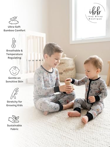 Image of ITSY BITSY BOUTIQUE Viscose Bamboo Baby Pajamas - Boys and Girls Footie Sleeper Convertible 2-Way Zipper Sleeper