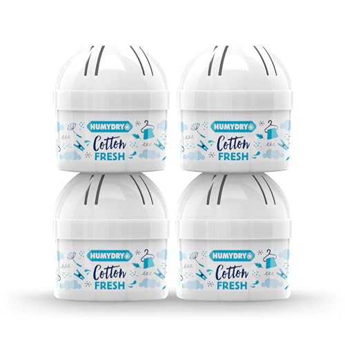 HUMYDRY Mini 75g MIX – Pack de 4 Deshumidificadores Ambientadores – Absorben la Humedad y Reducen Olores – Aroma Algodón – Hasta 8 m²