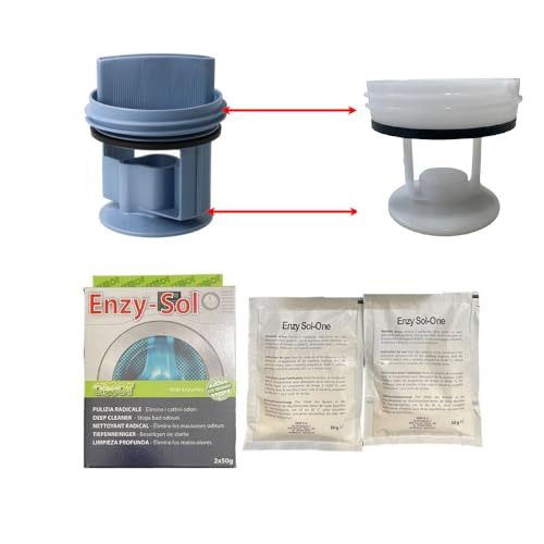 Jcspares® - Filtro Tappo Filacci Scarico + Kit Pulizia Muffa Calcare Grassi Sedimenti Per Lavatrice Compatibile Con Bosch Siemens Per Modelli: Was Waw