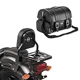 Craftride Sissybar Rückenlehne mit Gepäckträger. Entspanntes und sicheres Fahren für Sozia bzw. Sozius durch hohe Rückenlehne und komfortables Rückenpolster. Seitenplatten zur Befestigung an den originalen Fenderstruts (Kotflügelhalterung) inklusive