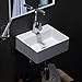 Bathroom Vessel Sink Wall Mount Small Bathroom Sink White Rectangle Vessel Sink Handmade Porcelain Ceramic Art Basin for Bathroom, Powder Ro