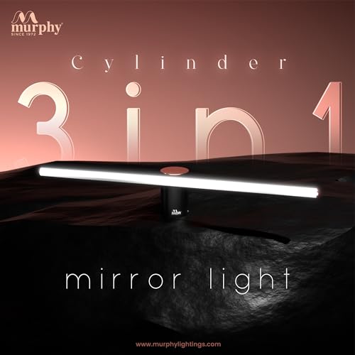Image of Murphy 12 Watts Black Body Rose Gold Finish LED Picture Photo Frame Light /Bathroom Dressing Table Light Cylinder Shape with 3 Color Changing Light (White,Warm White and Natural White), Pack of 2