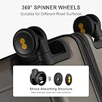 LEVEL8 Elegance Carry-on Suitcase, 20 Inch Carry on Luggage, Hardside Large Suitcases with Wheels, Tavel Bag with Tsa Lock, Olive Green - Image 5