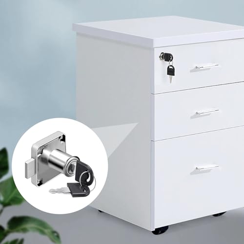 4 Sets Möbelschloss mit Schlüssel, 22mm Sicherheits Schrankschloss, Rostfreier Stahl Spindschloss Aufschraubschloss für Schubladen und Schränke