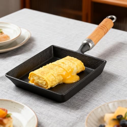 YYMIYU Tamagoyaki Poêle à omelette japonaise en fonte avec