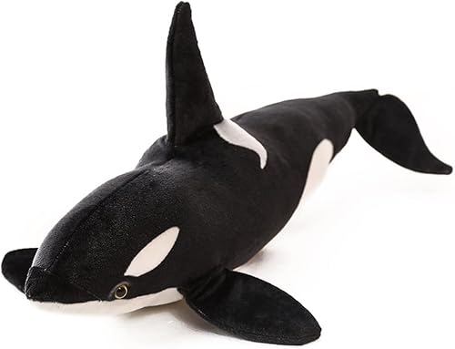 Miniatura 3 de YUZHINUO Juguetes de peluche de ballena asesina de simulación, peluche de orca, pez, tiburón, almohada suave para dormir para niños y niñas, regalo