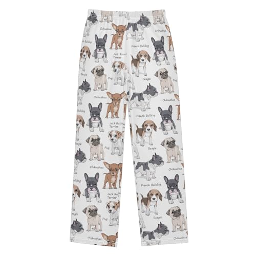 Jack Russell Terrier Boys Long Pants Soft Trousers Elastic Waist Kids Lounge Bottoms with Pockets S-XL