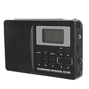 CS-106 Draagbare Radio, Mini FM/SW/MW/LW-audio-ontvanger met Lcd-scherm en Hoofdtelefoonaansluiting