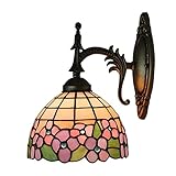 □ Fabriqué à la main: l'abat-jour est en verre taché et il est intemporel et ne perdant jamais son lustre.Les effets de transformer les lumières allumées et éteignent sont différents.