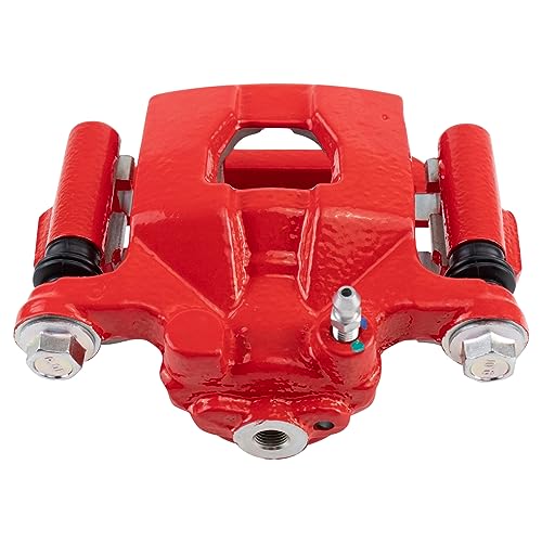 Image of TRQ Rear Right Brake Caliper w /Bracket Performance Red Passenger Side