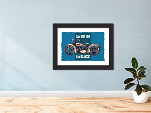 Image of TenorArts Motorcycle Riding Poster Frame Bikers Bullet Rider Motivational Quotes Laminated Photo Framed Painting with Matt Finish Frames (9inches x 12inches) (Classic)