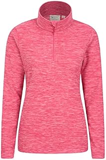 Mountain Warehouse Snowdon Womens Fleece Top - Warm Pullover, Lightweight Sweater, Half Zip, Breathable Ladies Tee, Quick Drying - for Spring, Walking, Travelling Pink 28