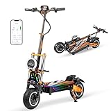 TRBK-M2 72V10000W Dual Drive Off-Road Electric Scooter, 11-inch All-Terrain Tires, 60 mph Top Speed, 35 AH Li-Ion Battery, 60 Mile Range, Hydraulic Brakes/Shock Absorption,Smart Large Screen with Seat