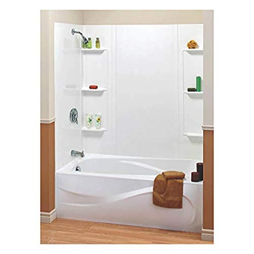 Maax 101604-000-129 5-Piece Bathtub Wall Kit, 48-60 in L X 31 in W X 59 in H, Polystyrene, White #1