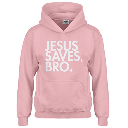 Kids hoodie jesus saves bro youth xl - (14) light pink hoodie