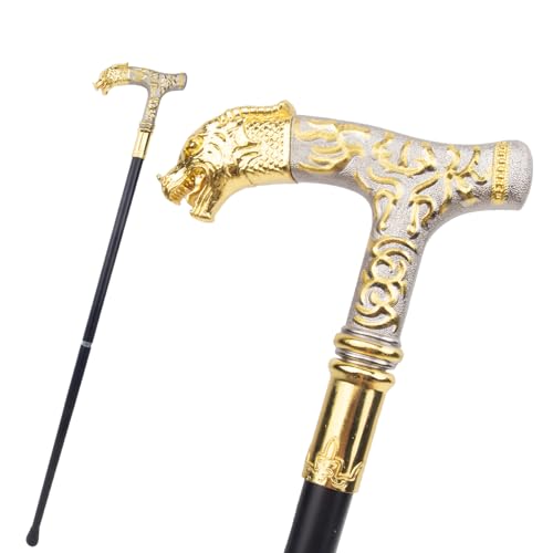Golden White Dragon Handle Pattern Walking Stick Party Fashion Elegant Walking Stick Decorative Cospaly Cane Knob Crosier 89cm