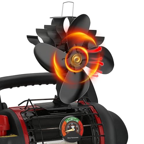XTIMES Stove Fan for Buddy Heater Wood Stove Fan Heat Powered Fireplace Fan with